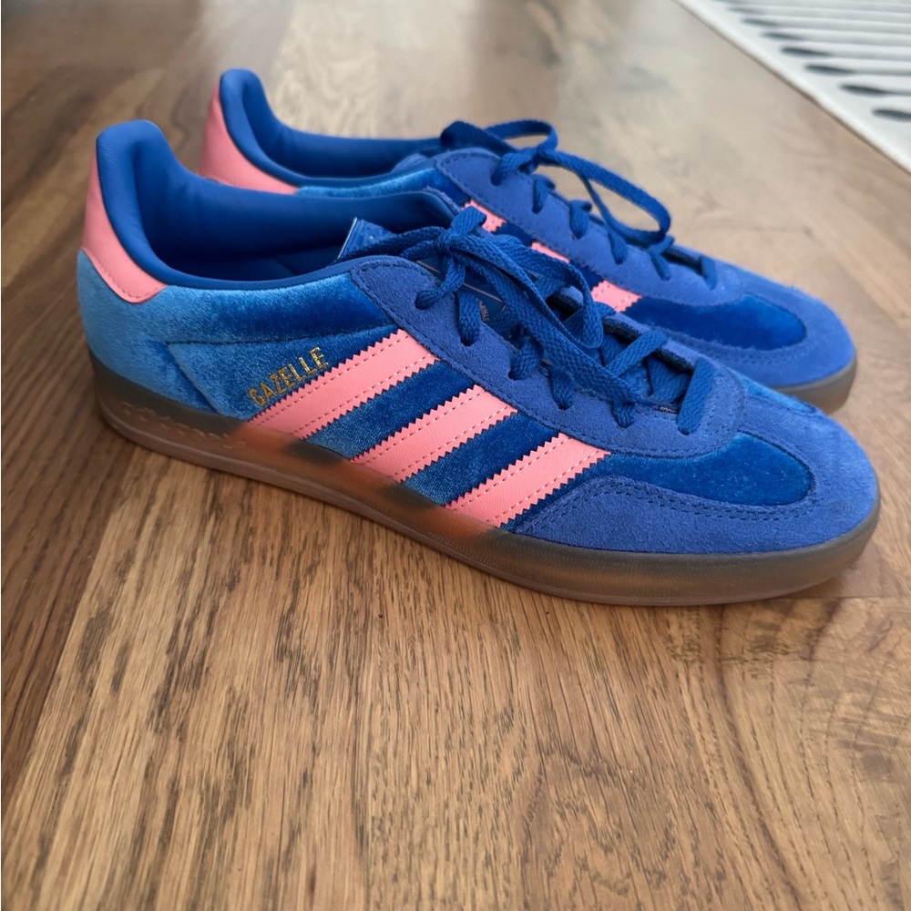 Adidas Gazelle Blue with Pink Accents